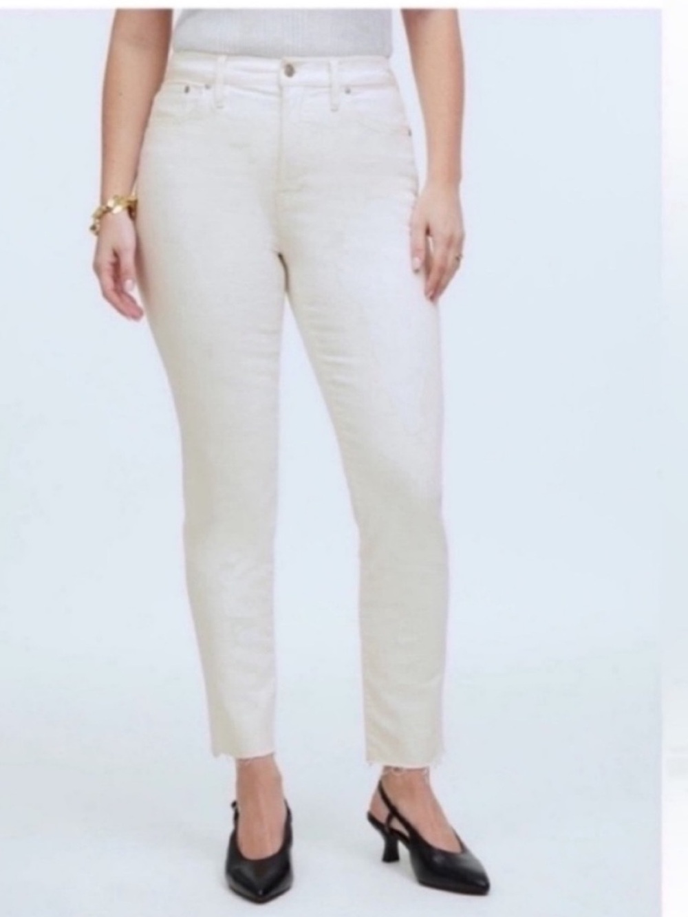 Madewell The Perfect White High-Rise Slim Jeans Sz 30